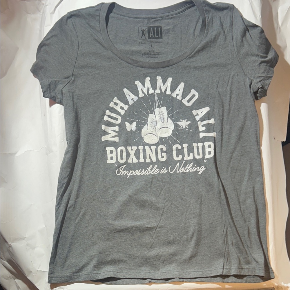 Muhammad Ali Boxing Club “Impossible Is Nothing” Women's Gray Short Sleeve Tee